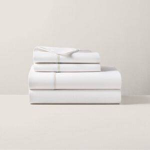 $200 Ralph Lauren Organic Cotton Palmer King Flat Sheet Sand Dune NEW
